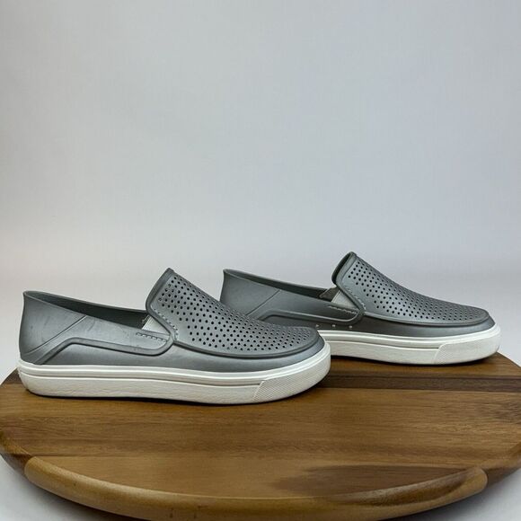 Womens Crocs Citilane Roka Silver Casual Comfort Slip On Sneakers Shoes Size 8 M - Picture 1 of 8